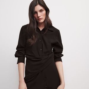 Zara drape shirt mini dress XS